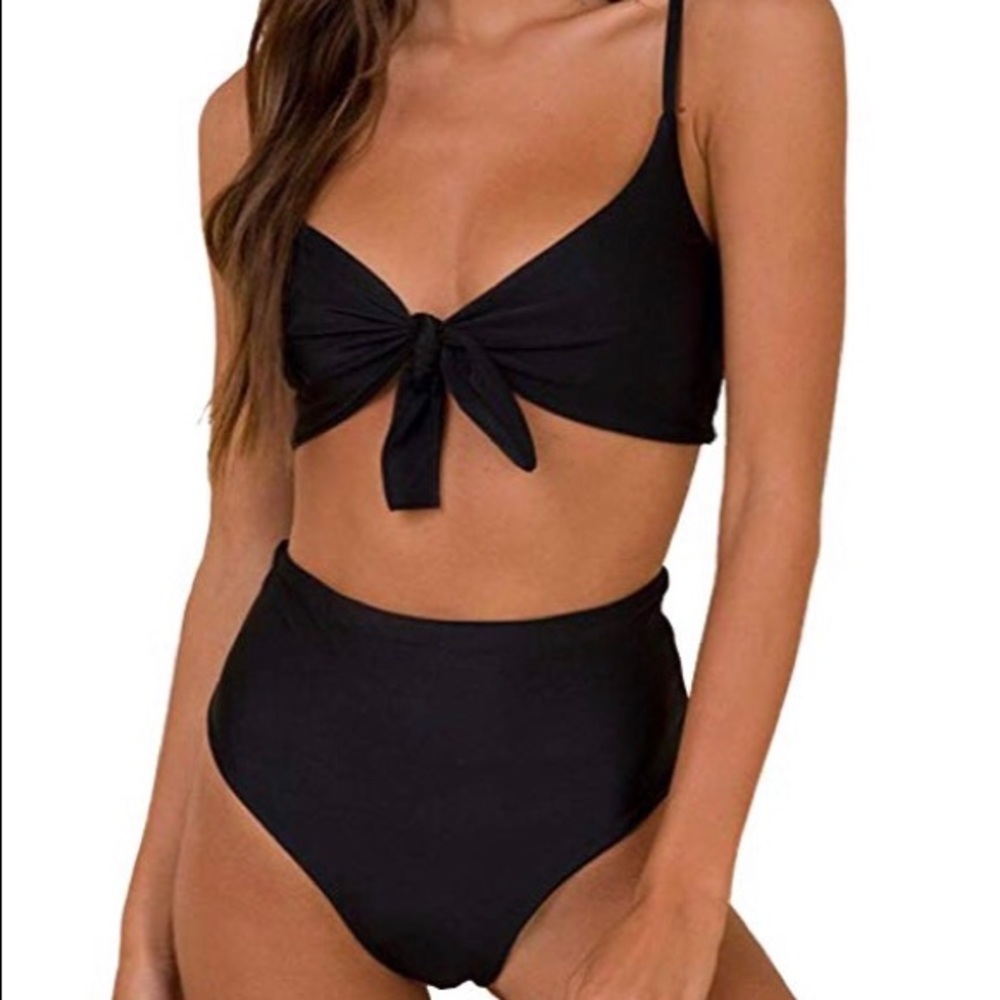 High Waisted Black Bikini